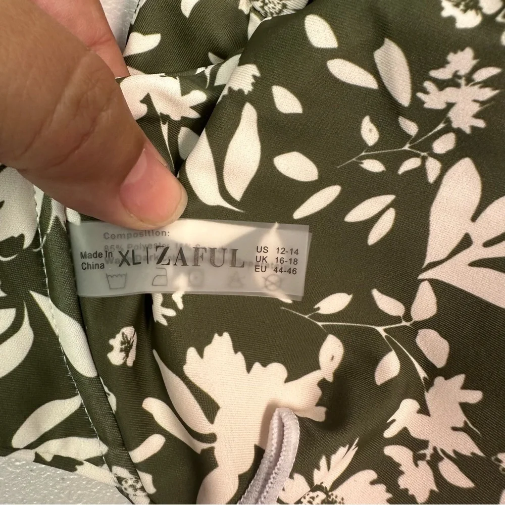 Zaful | Green Floral‎ Bikini Set